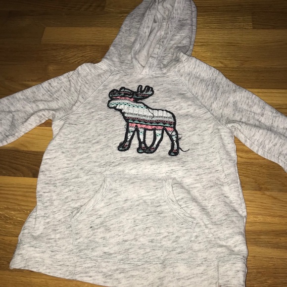 abercrombie kids Other - Grey Abercrombie Hoodie w/ Distressed Moose